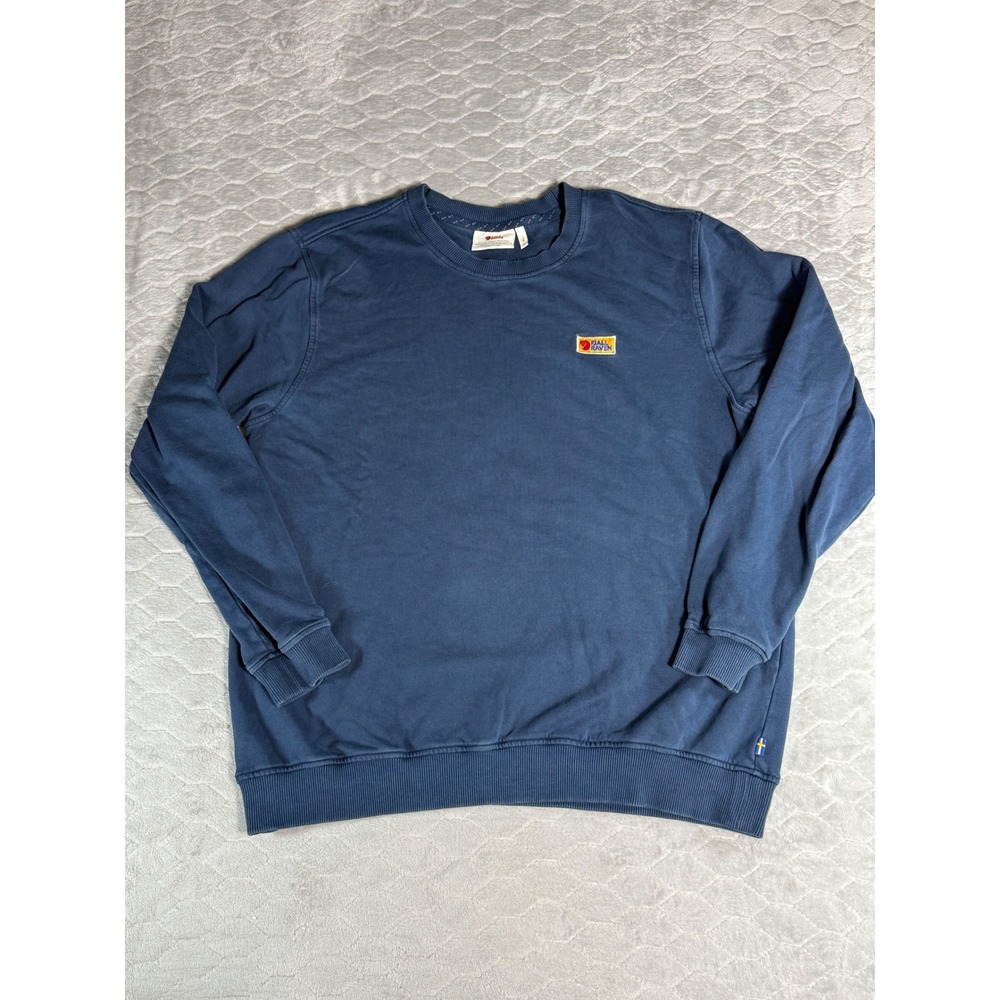 Fjallraven Vardag Crewneck Sweatshirt Mens XL Navy Blue Organic Cotton Pullover